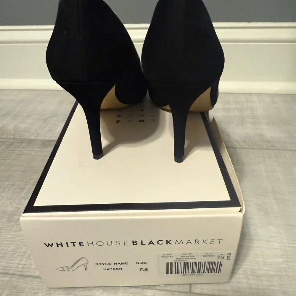 White House Black Market Black and White Heels - Picture 3 of 6